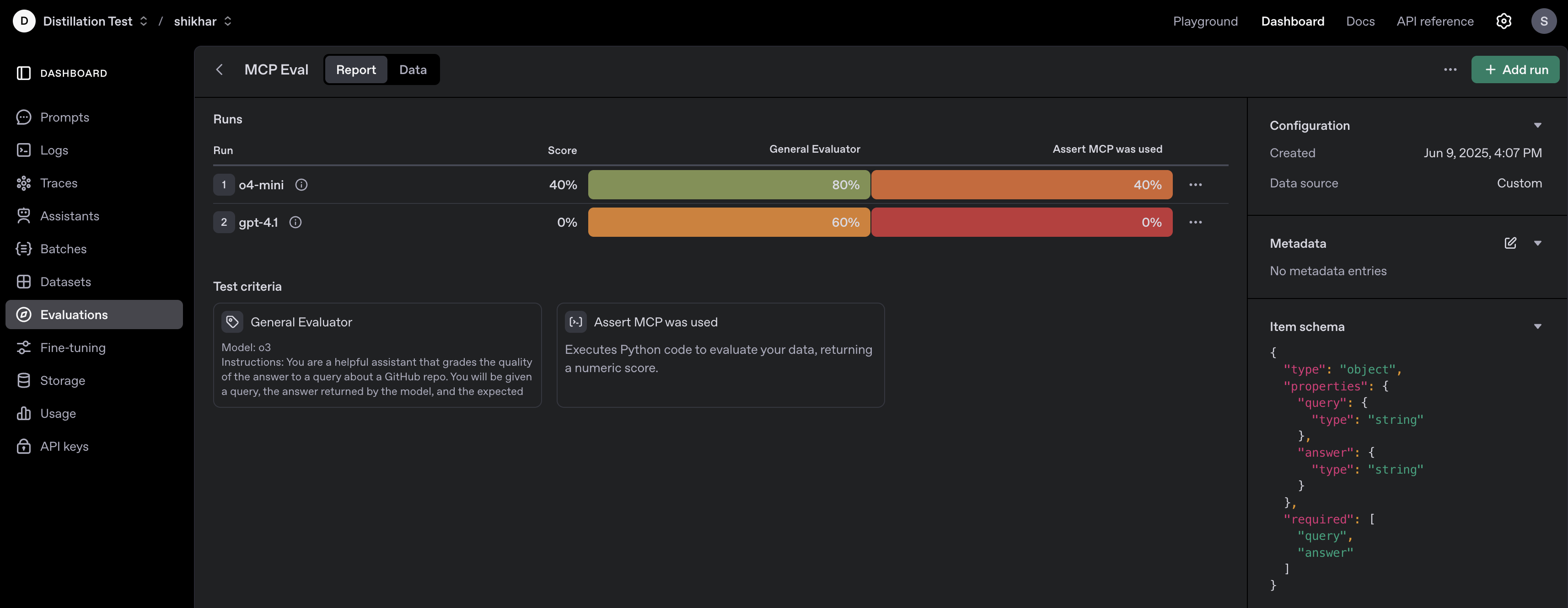 Evaluation Output